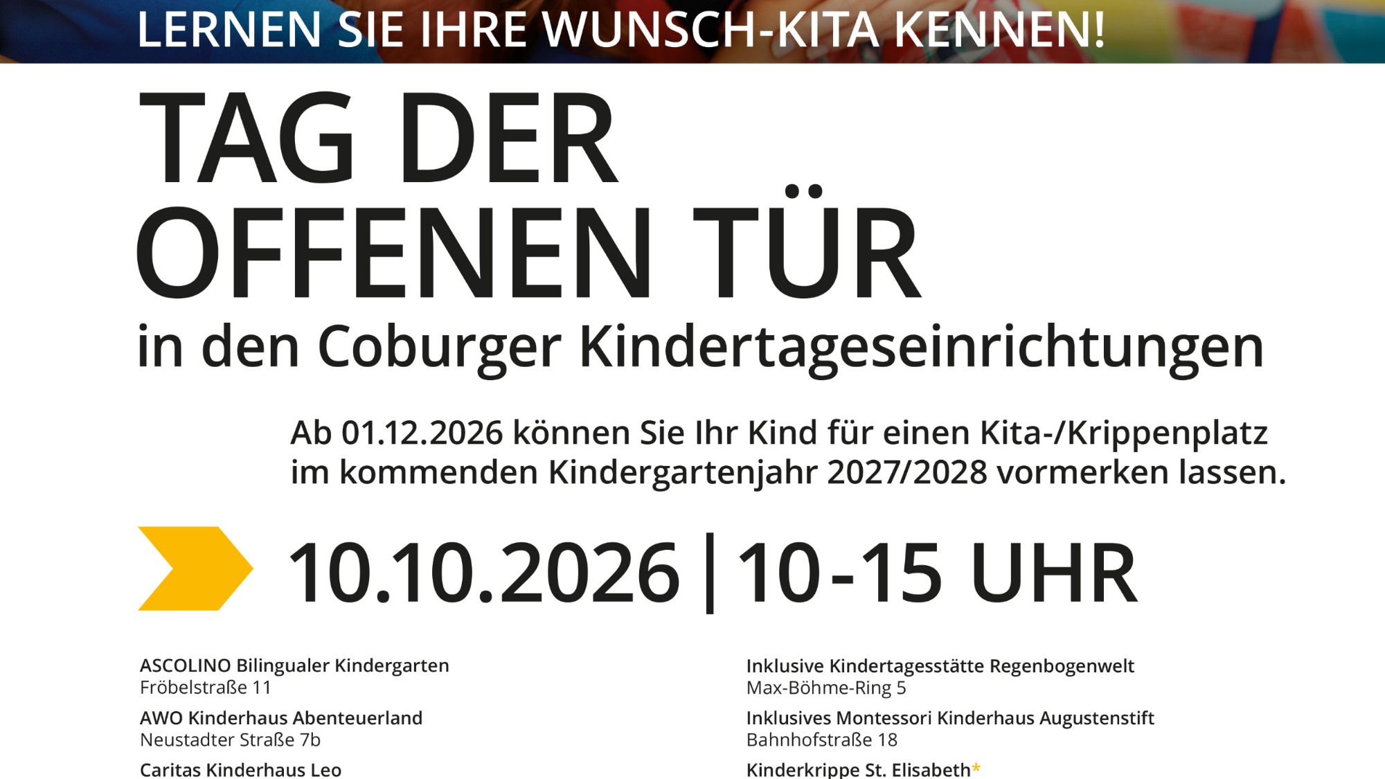 Tag der offenen Tür in den Coburger Kindertageseinrichtungen